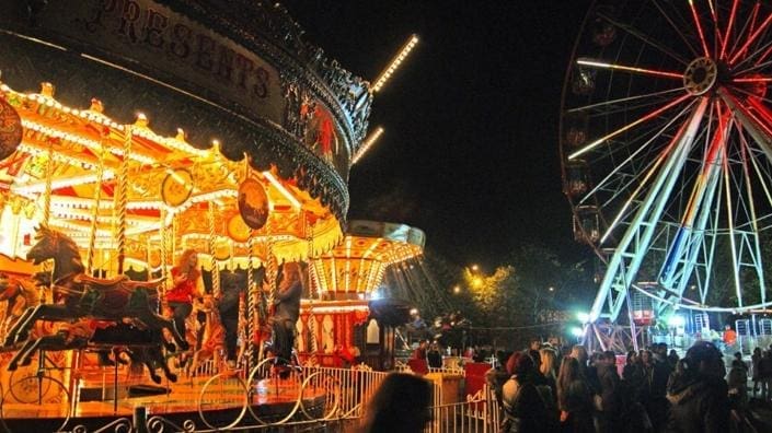 Carousel and Ferris Wheel at Halloween Spooktacular Festival